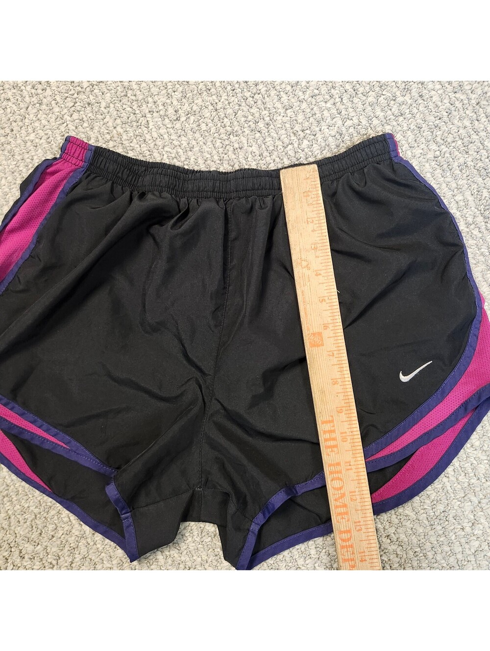 Nike Shorts Black Red Purple Dri Fit Elastic Waist Women’s Size Large - Picture 4 of 8